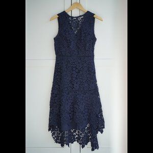 EUC Joie Bridley Lace High Low Dress, Dark Navy, Size 2